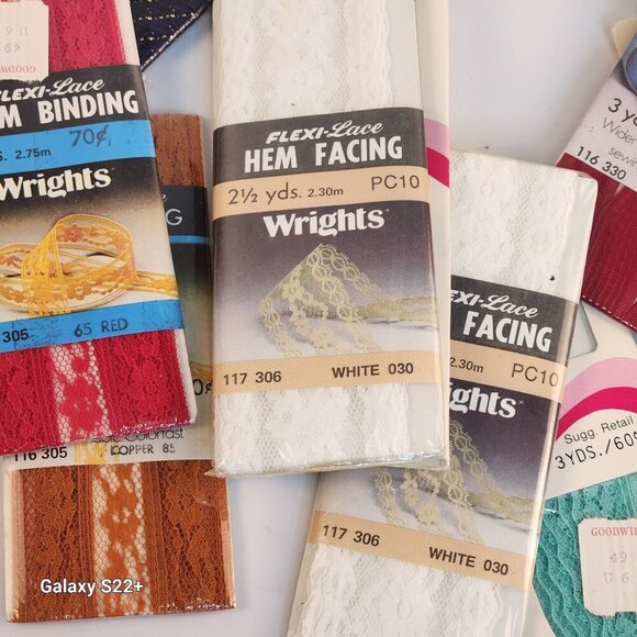 Vintage Lot Of Sewing Trims Wrights Rick Rack Bias Tape Folded Braid Hem Tape Qu - Picture 4 of 12